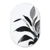 Plant - Bladeren - Minimalistisch - Zwart Wandcirkel Ovaal Glas middel -3d