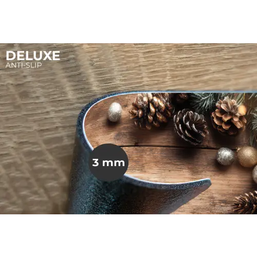 Kersthoekdecoratie - Dennenappels - Lichtjes Placemat vinyl groot -closeup