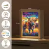 Schotse hooglander - Kunst - Koe - Dieren - Landschap Light Box met kabel (Tafellamp) klein -USP_NL
