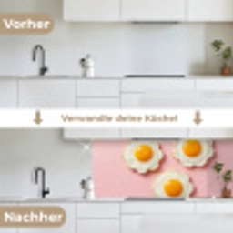 Eieren - Bloem - Roze keuken achterwand 2 middel -voor-na_DE