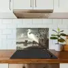 Reiger - Planten - Wolken - Wit keuken achterwand spatscherm klein -sfeer2
