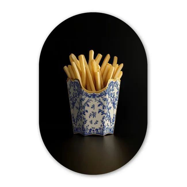 Muurovaal aluminium - Friet - Porselein - Delfts blauw - Eten