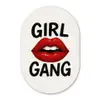Lip - Girl - Rood - Letters Wandcirkel Ovaal Forex klein -3d