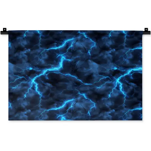 Donker - Blauw - Bliksem Wandkleed katoen klein 269 -zz3d