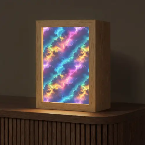 Storm - Bliksem - Regenboog Light Box met kabel (Tafellamp) klein 925 -z3d_website