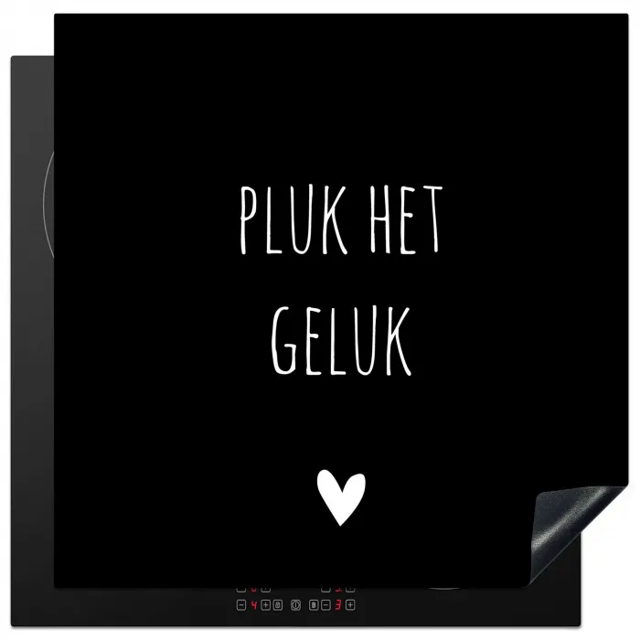 Quote - Spreuken - Pluk het geluk Inductie beschermer vinyl 3mm middel -3d