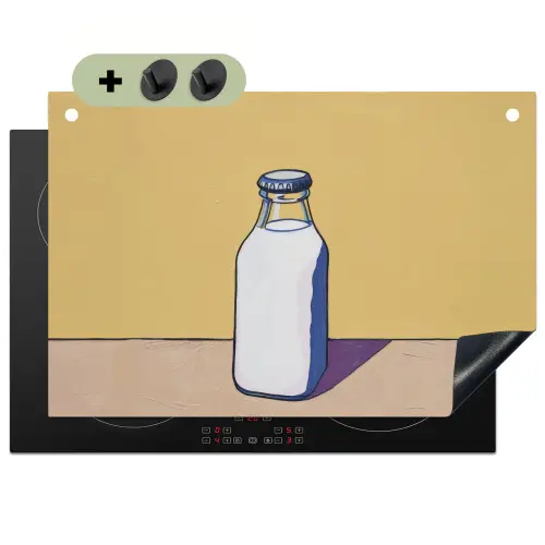 Glazen - Fles - Illustratie - Melk Inductie beschemer met haakjes klein -3d