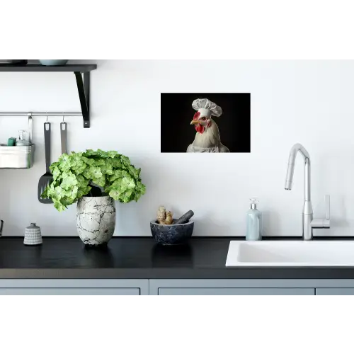 Kok - Rood - Kip Muursticker klein -keuken