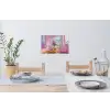 Pink - City - Bloemen Muursticker klein -eettafel