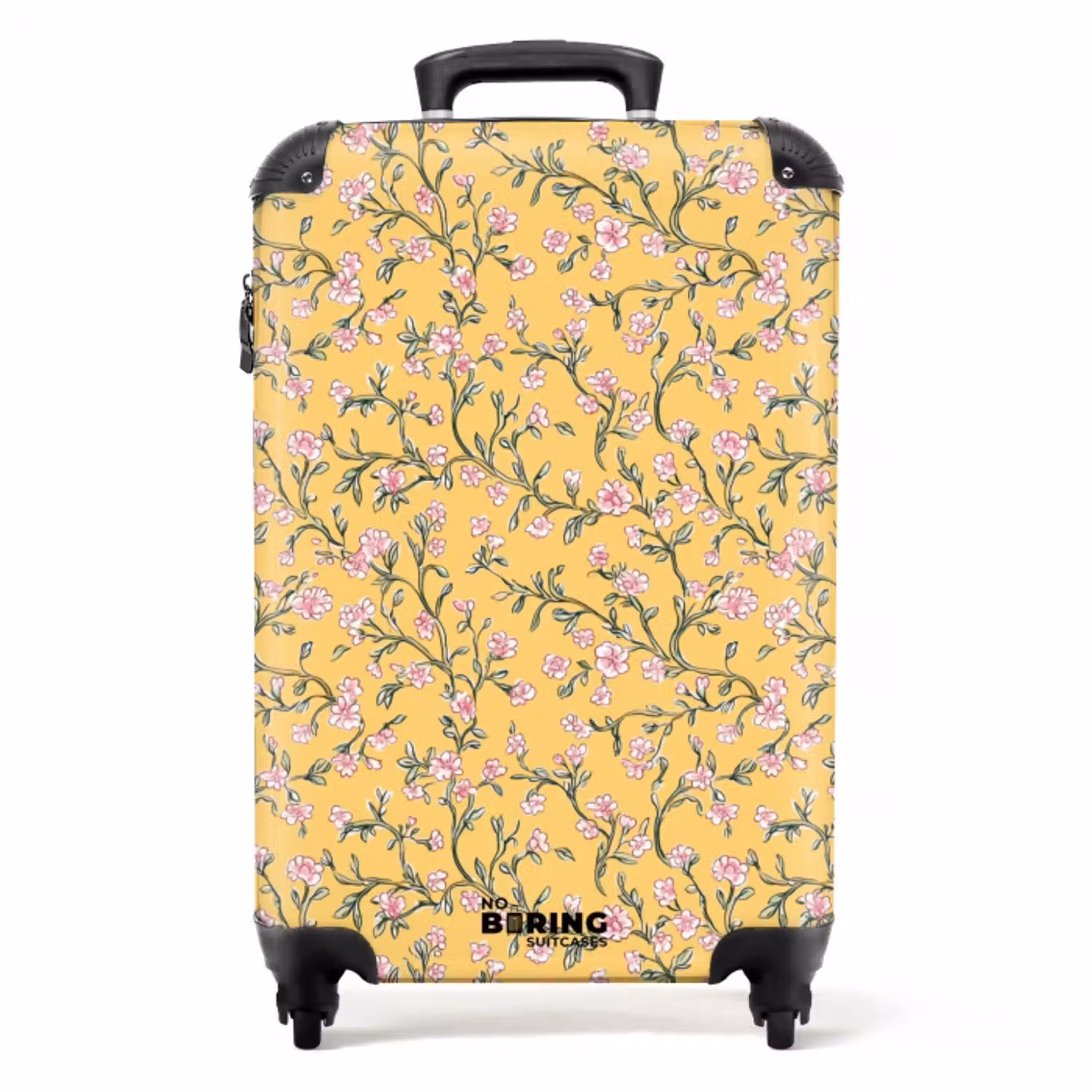 Bloemen - Motief - Geel NBS - Handbagage koffer - Volwassenen Unisex middel -productfoto_recht