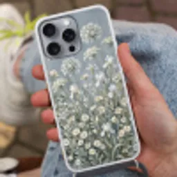 Bloemen - Botanisch - Blauw Hoesje iPhone 16 Pro Max met koord klein -sfeer3