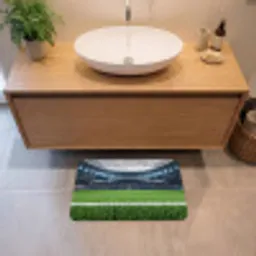 Voetbal - Stadion - Sport - Groen Badmat klein -sfeer1