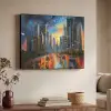 Auto - Skyline - Zon - Blauw Textielframe - compleet frame klein -sfeer3