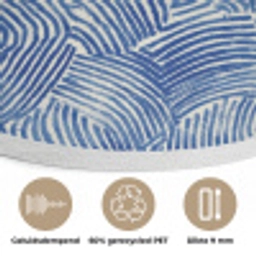 Modern - Abstract - Blauw Akoestische PET Vilt - Rond klein 838 -closeup_NL