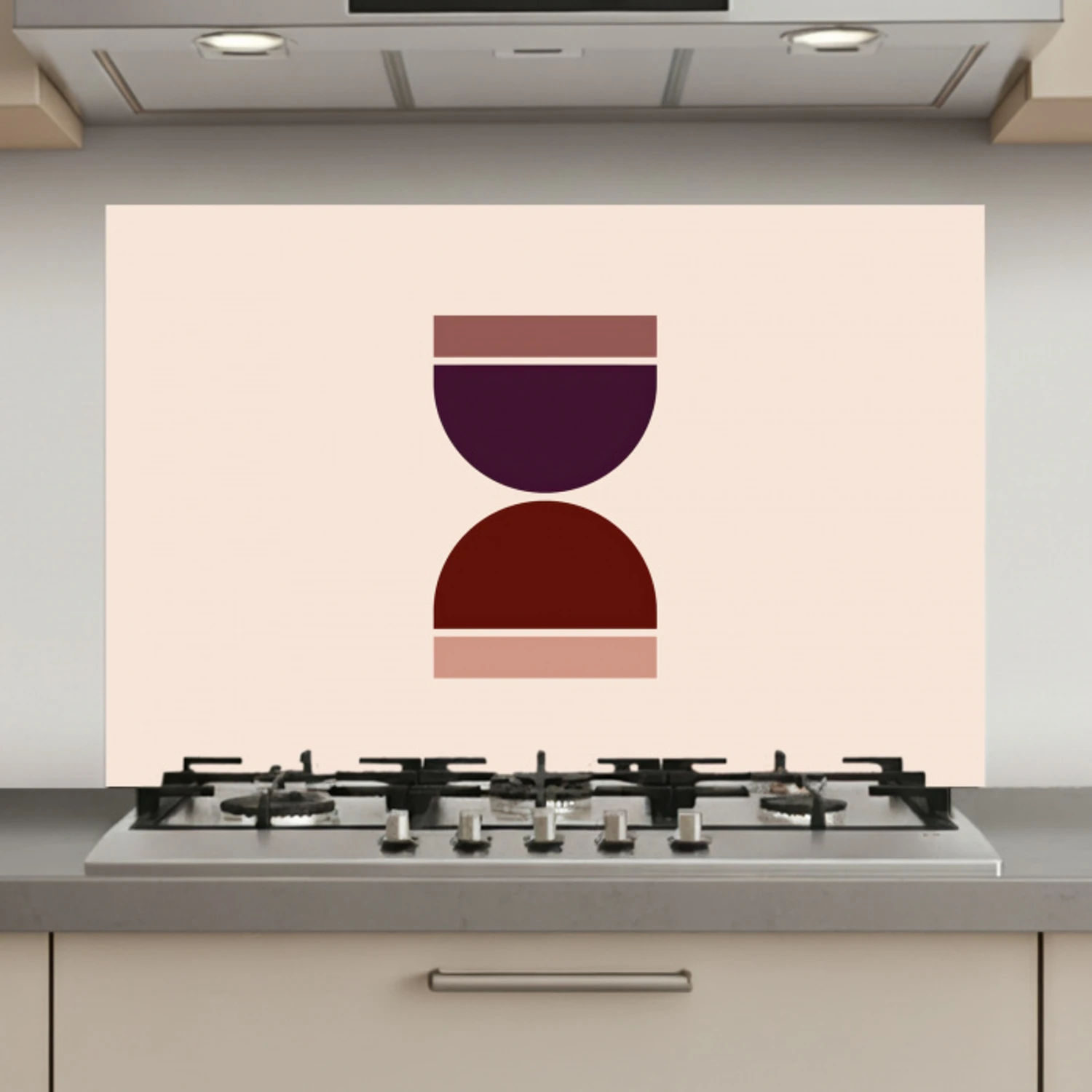 Zandloper - Symmetrisch - Rood - Paars keuken achterwand spatscherm klein -3d_website