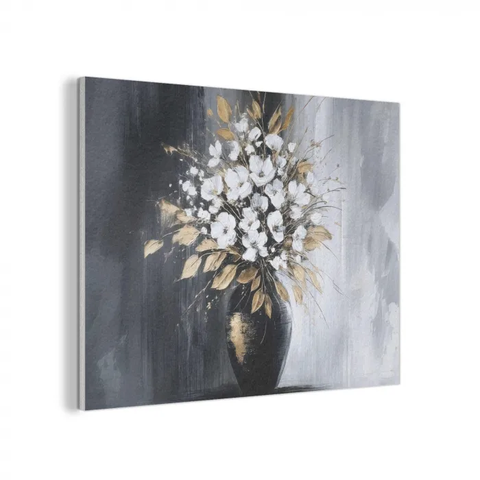 Bloemen - Wit - Vaas - Abstract PET vilt klein -3d