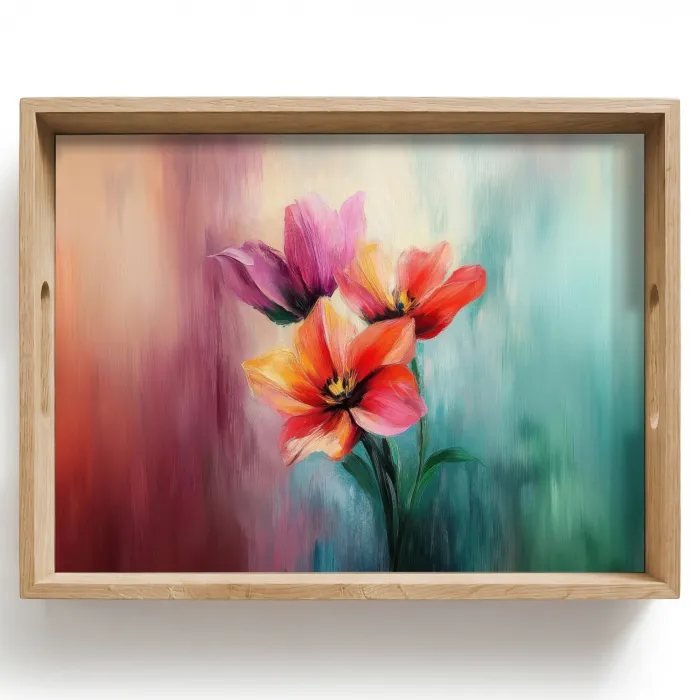 Tulpen - Lichtreflecties - Kleurverloop Dienblad Rechthoek middel -z3d_shopping