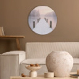 Steiger - Meer - Mist - Winter - Serene Akoestische PET Vilt - Rond klein -sfeer1