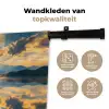 Berg - Rivier - Zonsondergang Wandkleed katoen klein -sfeer2