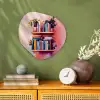 Planken - Boeken - Bladeren Wandcirkel Organisch Forex 3mm klein -sfeer2