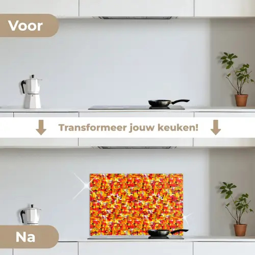 Abstract - Verf - Rood keuken achterwand spatscherm klein 900 -voor_na_NL