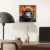 Aap - Gorilla - Graffiti - Dieren - Kleuren aluminium wit klein -sfeer5