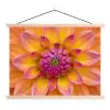 Dahlia - Bloem - Oranje textielposter latten blank klein -3d