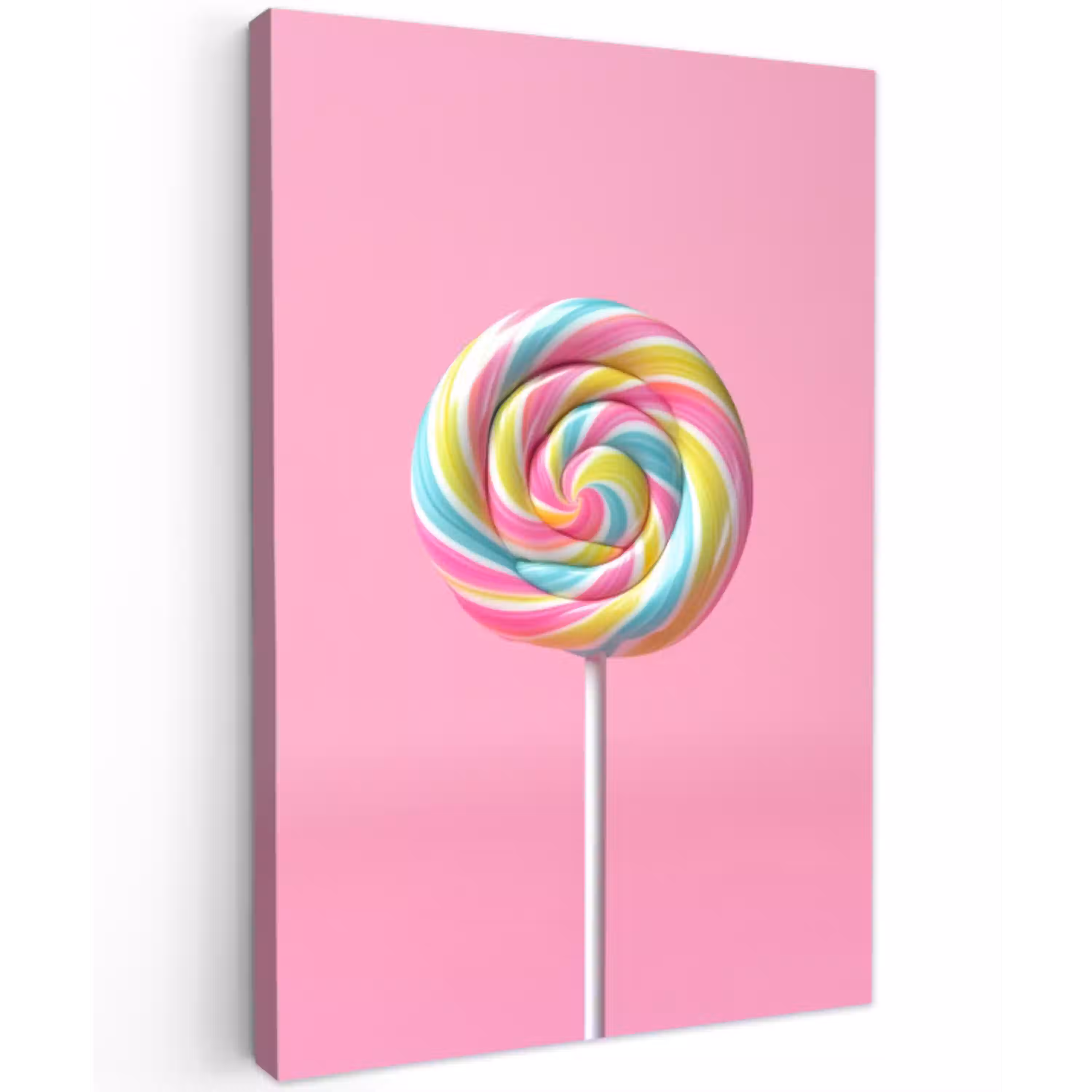 Lolly - Roze - Snoep - Zoet Tuinposter op houten frame 2 cm dik middel -3d