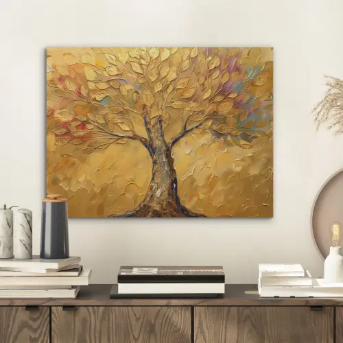 Goud - Boom - Abstract - Modern PET vilt klein -sfeer1
