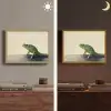 Kameleon - Groen - Minimalistisch Light Box met batterij (Wandlamp) middel -sfeer3