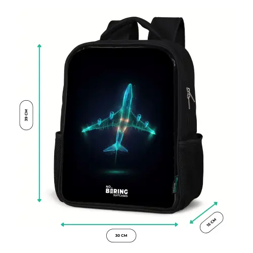 Lichtgevend vliegtuig Rugzak - Zwart middel -productfoto_formaten