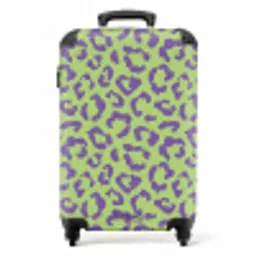 Dierenprints - Panterprint koffer in paars en groen NBS - Handbagage koffer - Unisex middel -productfoto_recht
