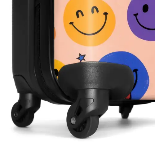 Patroon van kleurrijke smiley's NBS - Handbagage koffer - Kinderen Unisex middel -wiel