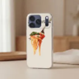 Spaghetti - tomatensaus - Parmezaanse kaas Telefoonhoesje iPhone 17 Pro Max klein -sfeer2