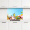 Bloemen - Kleurrijk - Blauw - Natuur keuken achterwand 2 middel -3d