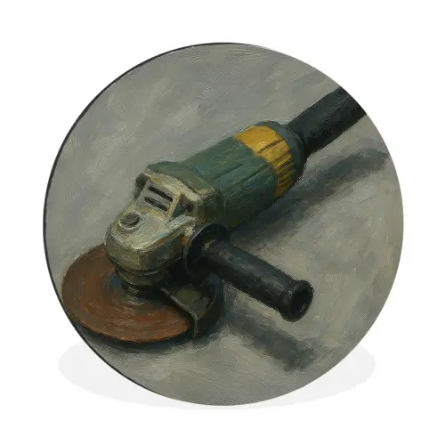 Haakse slijper - Schilderij - Gereedschap Wandcirkel aluminium klein -3d