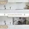 Marmer - Abstract - Goud - Grijs keuken achterwand 2 middel -voor-na_DE