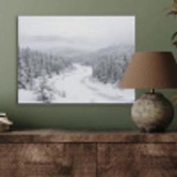 Rivier - Bevroren - Landschap - Winter PET vilt klein -sfeer2