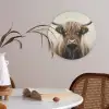 Schotse hooglander - Hoorns - Landschap Akoestische PET Vilt - Rond klein -sfeer3