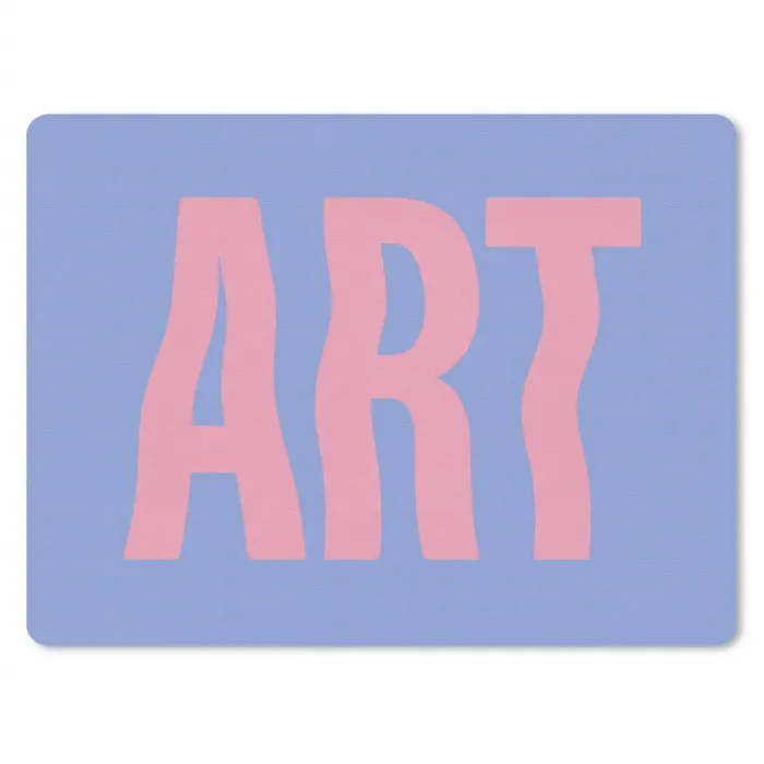 Art - Roze - Blauw muismat rubber klein -3d