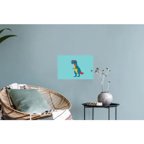 Dinosaurus - Blauw - Zonnebril Muursticker klein -plant