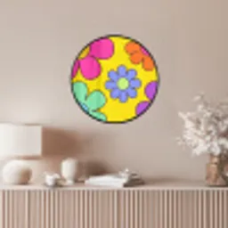 Bloemen - Illustratie - Kleurrijk Fotolijst rond zonder passe partout klein -sfeer3