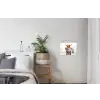 Schotse hooglander - Krant - Toilet - WC - Wit - Koe textielposter latten blank klein -woonkamer