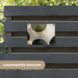 Vlakken - Abstract - Beige - Cirkels tuinposter los doek klein -sfeer3