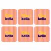 Verticaal - Strepen - Oranje - Ciao bella onderzetter kurk middel -3d