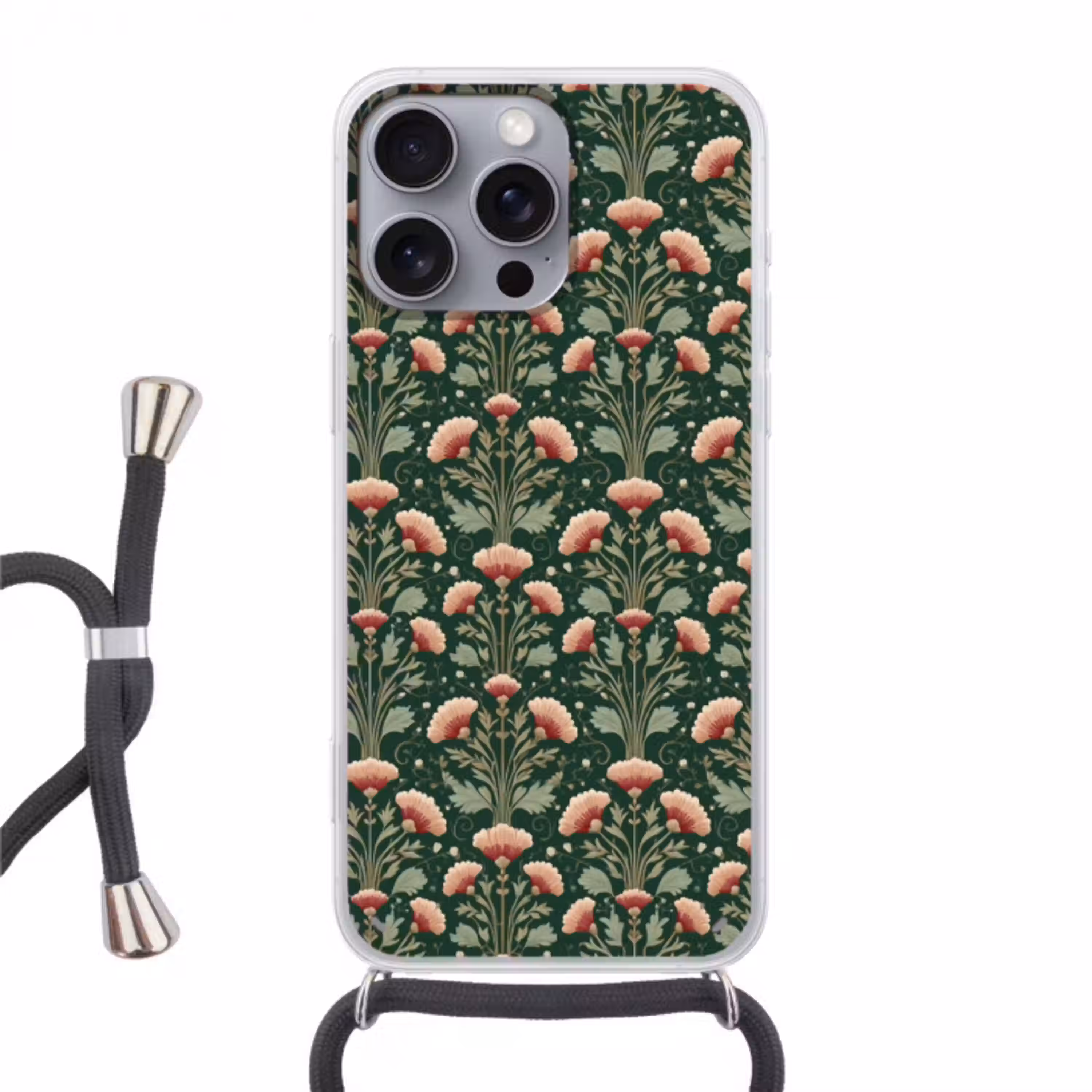 Patroon - Botanisch - Kleurrijk Hoesje iPhone 16 Pro Max met koord klein 804 -3d