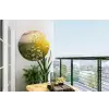Bloemen - Madelief - Natuur - Zon - Horizon Wandcirkel tuinposter met ringen klein -buiten1