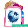 Voetbal - Inktspatten - Blauw - Bal Kinderrugzak - Roze middel -inhoud_FR