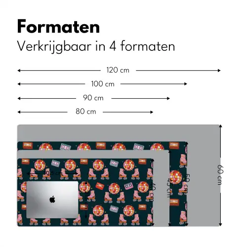 Rolschaatsen - Patroon - Disco Muismat XXL klein 681 -sfeer5