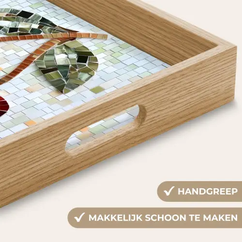 Kersen - Rood - Mozaïek - Blaadjes Dienblad Rechthoek middel -USP_HandgreepNL